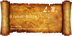 Liptai Milla névjegykártya